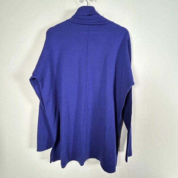 Eileen Fisher Womens Turtleneck Merino Wool Sweater Small Blue Knit Pullover - Picture 2 of 7